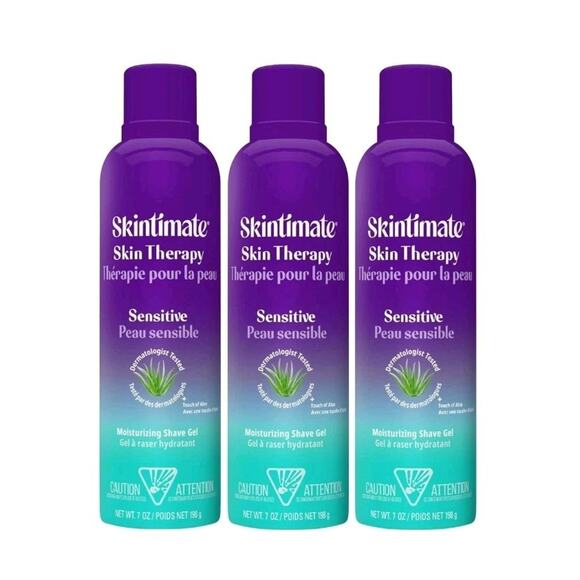 Skintimate Skin Therapy Sensitive Skin Moisturizing Shave Gel for Women-7 oz 3pc - Picture 1 of 6